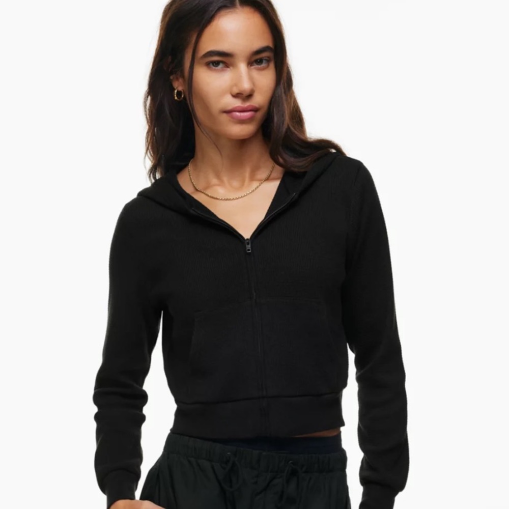 black TNA hoodie (thermal/waffle)
